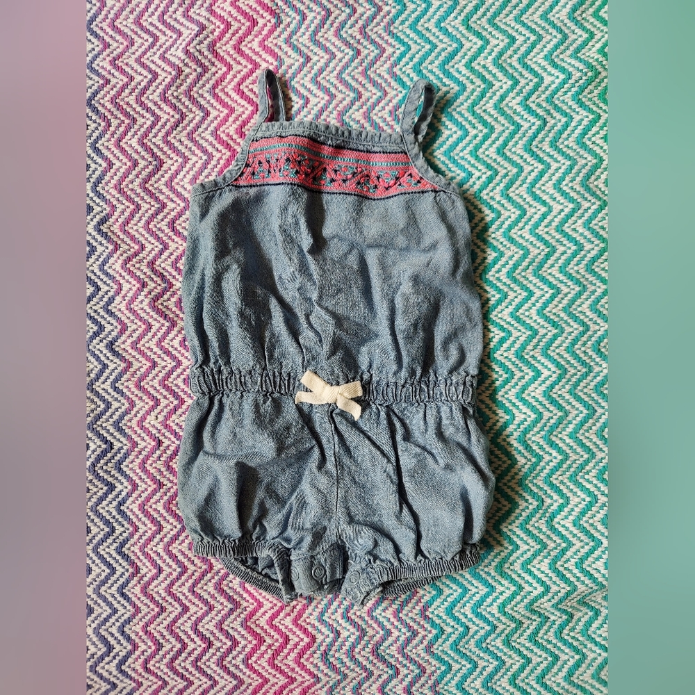 Boho Carter's 12M embroidered denim jumper